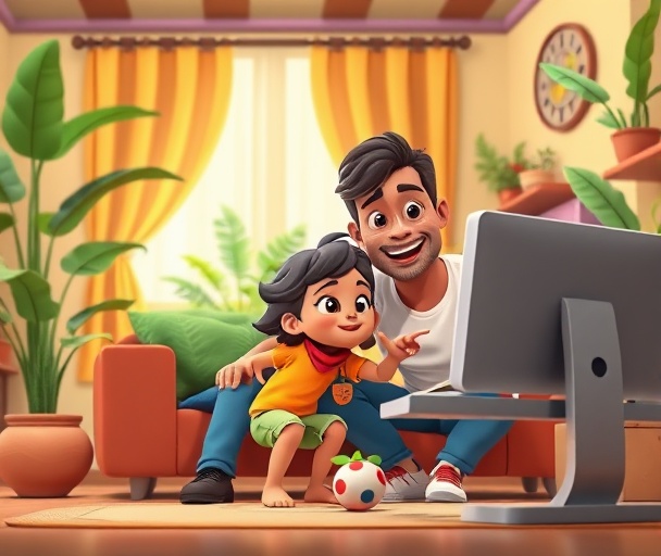 Pais e filhos brasileiros aprendendo sobre segurança digital